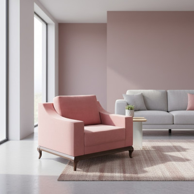 Fauteuil Design Miwwel klassesche Stil Wunnzëmmer 95 x 100 cm Lounge Fauteuil Neien