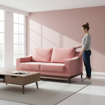 Sofa 2 Sëtzer 160 x 100 cm Modern Stil Miwwelen Sofa 2 Sëtzer Moderne Sofa Couchen