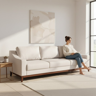 Modern dräisëtzegt Schloofsofa modern Stil Miwwelen Sofa 3-Sëtz Sofa Couchen Nei