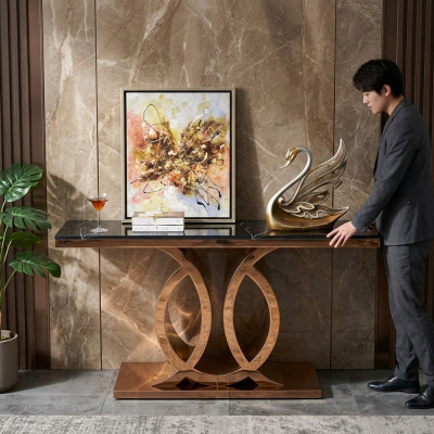 Designer Holz Konsolendësch Dësch Konsole Konsolendëscher Luxus Konsole