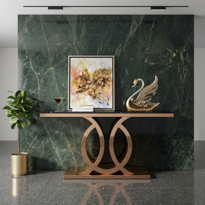 Designer Holz Konsolendësch Dësch Konsole Konsolendëscher Luxus Konsole