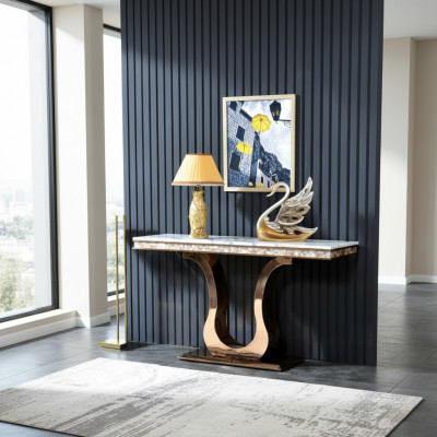 Designer Edelstahl Konsolendësch Dësch Konsole Konsolendëscher