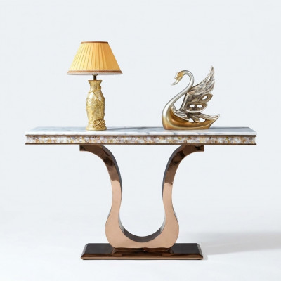 Designer Edelstahl Konsolendësch Dësch Konsole Konsolendëscher