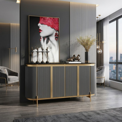 Moderne Sideboard Kommode Highboard Schaf Anrichte Héichglanz