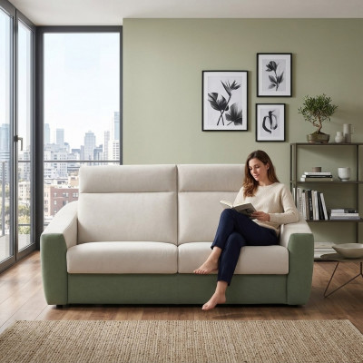 Designer Sofa 2-Sëtzer Stoffssofa Schloofsofa Zweisëtzer italienesch Miwwelen Nei