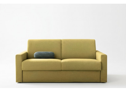 Zwee-Sëtzer Designer Sofa 2 Sëtzer Giel Stoffsofa Schlofzouf italienesch Miwwelen