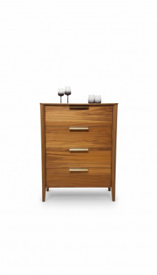 Luxus Schlofzëmmer Kommode mat 4 Tiräng Holzschaf Design Miwwel Holz Nei
