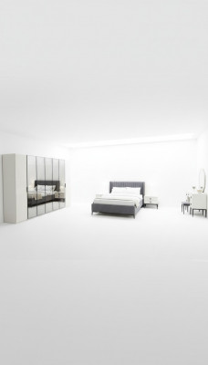 Designer Schlofzëmmer Set Bett 2x Nuetsdëscher Kleederschaf Nei a Luxusrietsch