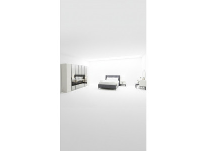 Designer Schlofzëmmer Set Bett 2x Nuetsdëscher Kleederschaf Nei a Luxusrietsch