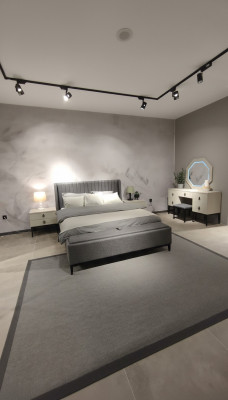 Héichwäerteg elegant Schlofkummer Bett Designer Duebel Bett nei Miwwelen