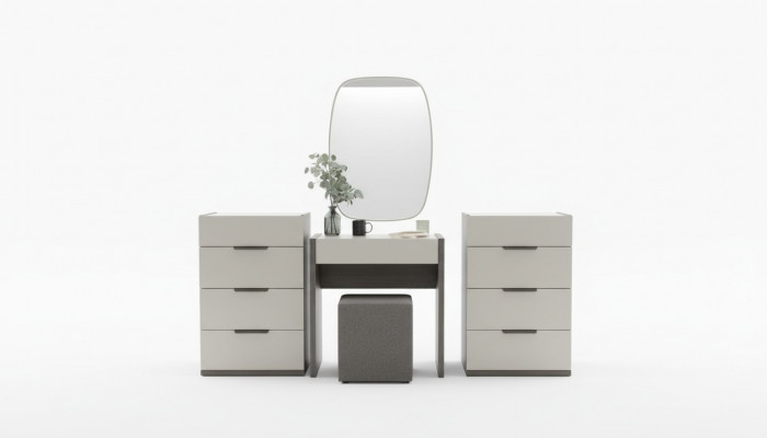 Design Make-uptisch mat Spigel Luxus Schlofzëmmer Miwwelen Hocker 3tlg. Nei