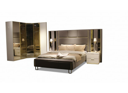 Luxus Schlofzëmmer Set Bett + 2x Nuetsdëscher + Bänk Design Miwwelen 4 Stéck. Nei