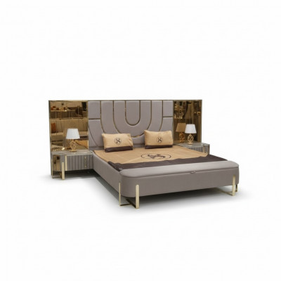 Design Schlofzëmmer 3tlg. Bett 2x Nopeschdëscher Modern Luxus Better Set Miwwelen Nei