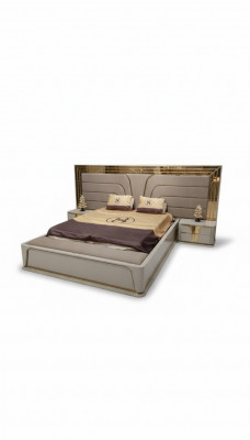 Schlofzëmmer Set Luxus Komplett Bett +2x Nuetsdëscher 3pcs. Modern Set Nei