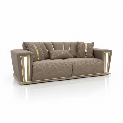 Canapé 3 Sëtzer Textil Holz Modern Canapé Polstersofa Canapéen Design Luxus Neit Canapé