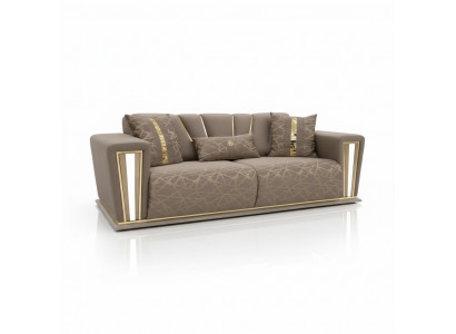 Canapé 3 Sëtzer Textil Holz Modern Canapé Polstersofa Canapéen Design Luxus Neit Canapé