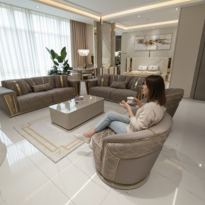 3+1 Sëtzer Luxus Sofagarnitur Komplett Set Couch Sofa Modern Garnitur Wunnzëmmer