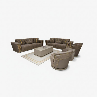 3+1 Sëtzer Luxus Sofagarnitur Komplett Set Couch Sofa Modern Garnitur Wunnzëmmer