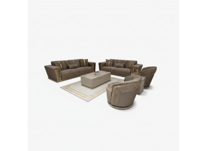 3+1 Sëtzer Luxus Sofagarnitur Komplett Set Couch Sofa Modern Garnitur Wunnzëmmer