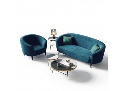 Samt 3 Sëtzer Stoff Sofa Wunnlandschaft Relax Sëtz Design Couch Lounge Sofasen