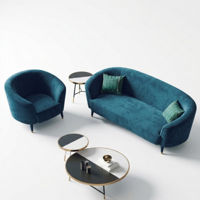 Samt Sofagarnitur 3+1 Sëtzer Wunnlandschaft Sëtz Design Canapé Lounge Sofas Miwwelen