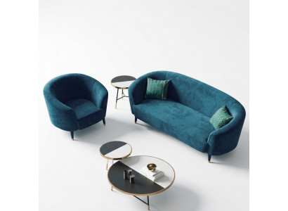 Samt Sofagarnitur 3+1 Sëtzer Wunnlandschaft Sëtz Design Canapé Lounge Sofas Miwwelen