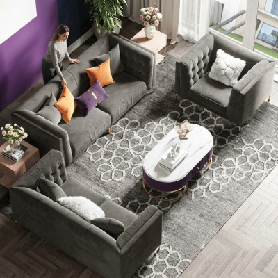 Sofagarnitur 3+2+1 Sëtzer Sofa Wunnlandschaft Relax Sëtz Design Canapé Sofas