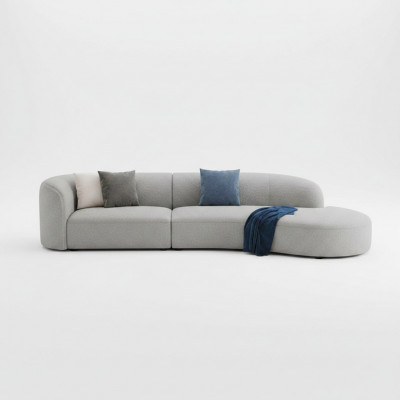 Sofa L-Form Sofa Wunnlandschaft Relax Sëtz Design Couche Lounge Sofas Textil Nei