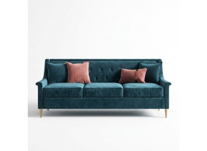 Stoff Dreesëtz Relax Sëtz Design Couch Lounge Canapéen Samt Sofa 3 Sëtz Miwwelen