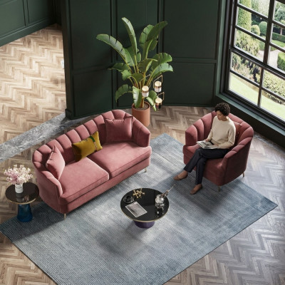 Samt Wunnlandschaft Relax Sëtz Design Canapé Lounge Sofas Stoff Canapé 3 Sëtzer