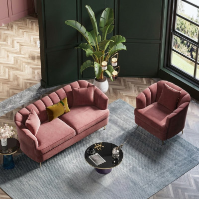 Samt Wunnlandschaft Relax Sëtz Design Canapé Lounge Sofas Stoff Canapé 3 Sëtzer