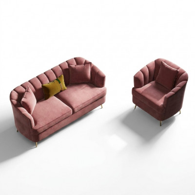 Samt Wunnlandschaft Relax Sëtz Design Canapé Lounge Sofas Stoff Canapé 3 Sëtzer