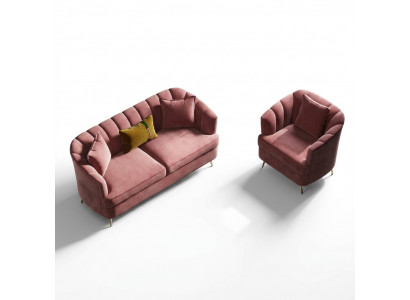 Samt Wunnlandschaft Relax Sëtz Design Canapé Lounge Sofas Stoff Canapé 3 Sëtzer