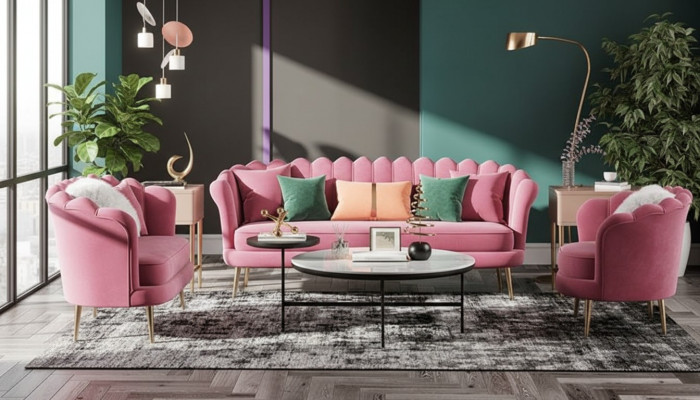 Couchen Miwwelen Relax Sëtzt Design Couch Lounge Canapéën Textil Canapé 3 Sëtzer Samett Nei