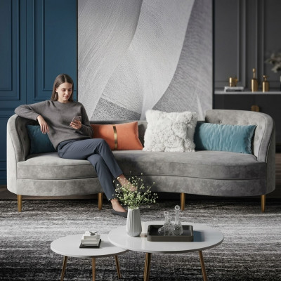 3-Sëtz Stoff Canapé Wunnlandschaft Relax Sëtz Design Canapé Lounge Canapéen Textil