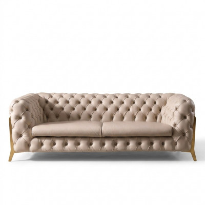 Kënschtläder 3 Sëtzbänk Sofa Wunnlandschaft Relax Sëtz Design Canapé Lounge Sofas