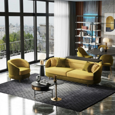 Relax Sëtz Design Canapé Lounge Sofas Textil Canapé 3 Sëtzer Dreisëtzer Samt