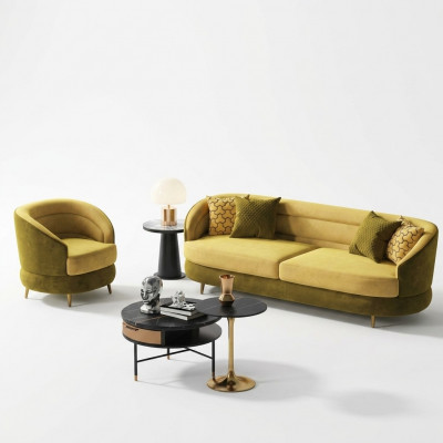 Relax Sëtz Design Canapé Lounge Sofas Textil Canapé 3 Sëtzer Dreisëtzer Samt