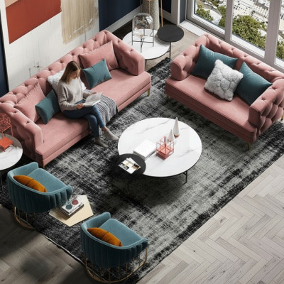 Dräisëtzer Relax Sëtz Design Couch Lounge Sofas Textil Sofa 3 Sëtzer Samt Sofa