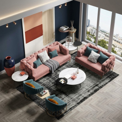 Dräisëtzer Relax Sëtz Design Couch Lounge Sofas Textil Sofa 3 Sëtzer Samt Sofa