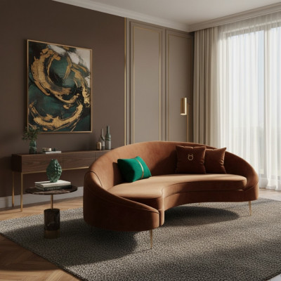 Eckcouch 3-Sëtzer Polster Samt Modern Relax Sëtz Luxus Miwwelen Wohnlandschaft Eck