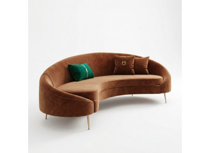 Eckcouch 3-Sëtzer Polster Samt Modern Relax Sëtz Luxus Miwwelen Wohnlandschaft Eck