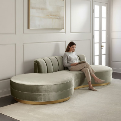 Ronn Relax Couch Sofas Luxus Miwwel Ronn Sofa 3 Sëtzer Ronncouch'en Oval Eck Neit