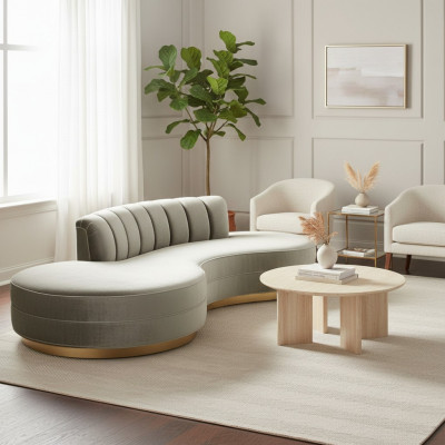 Ronn Relax Couch Sofas Luxus Miwwel Ronn Sofa 3 Sëtzer Ronncouch'en Oval Eck Neit