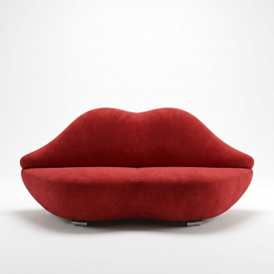 Lippen Sofa 2-Sëtzer Polster Samt Modern Relax-Sitz Luxus Miwwel Canapé Miwwel Neit