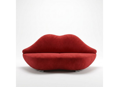 Lippen Sofa 2-Sëtzer Polster Samt Modern Relax-Sitz Luxus Miwwel Canapé Miwwel Neit