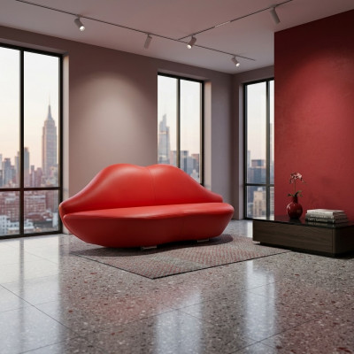 Lippen Sofa 2 Sëtz Polster Modern Relax Sëtz Luxus Miwwelen Sofas Couch Zweisëtzer