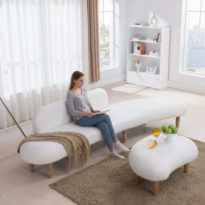 Canapé 4 Sëtz Couchtische Sëtz Miwwelen Wunnlandschaft Polster Textil Modern Stoff