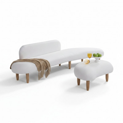 Canapé 4 Sëtz Couchtische Sëtz Miwwelen Wunnlandschaft Polster Textil Modern Stoff