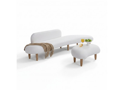 Canapé 4 Sëtz Couchtische Sëtz Miwwelen Wunnlandschaft Polster Textil Modern Stoff